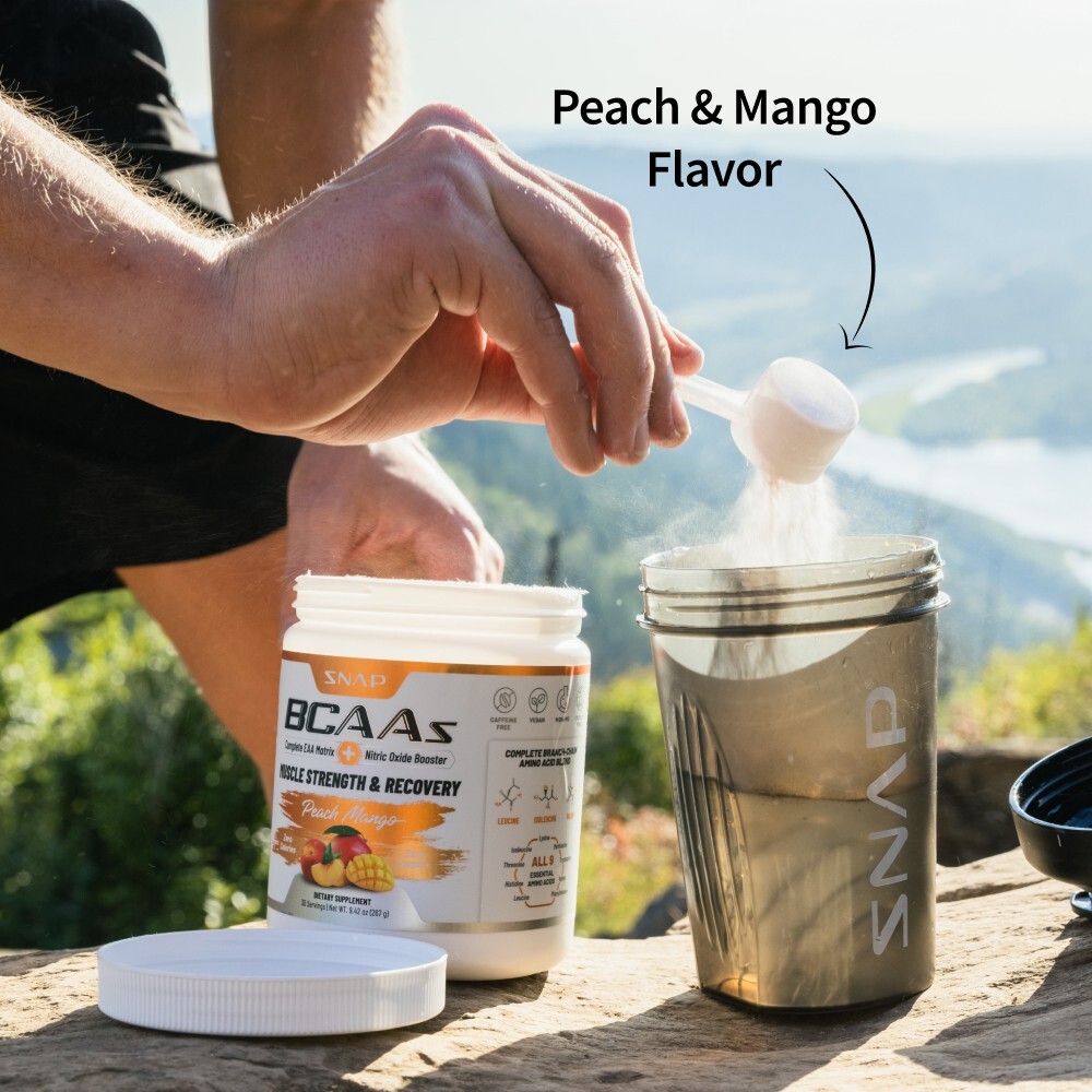 Snap Supplements Peach Mango BCAA Powder – Amino Energy – 2 Pack