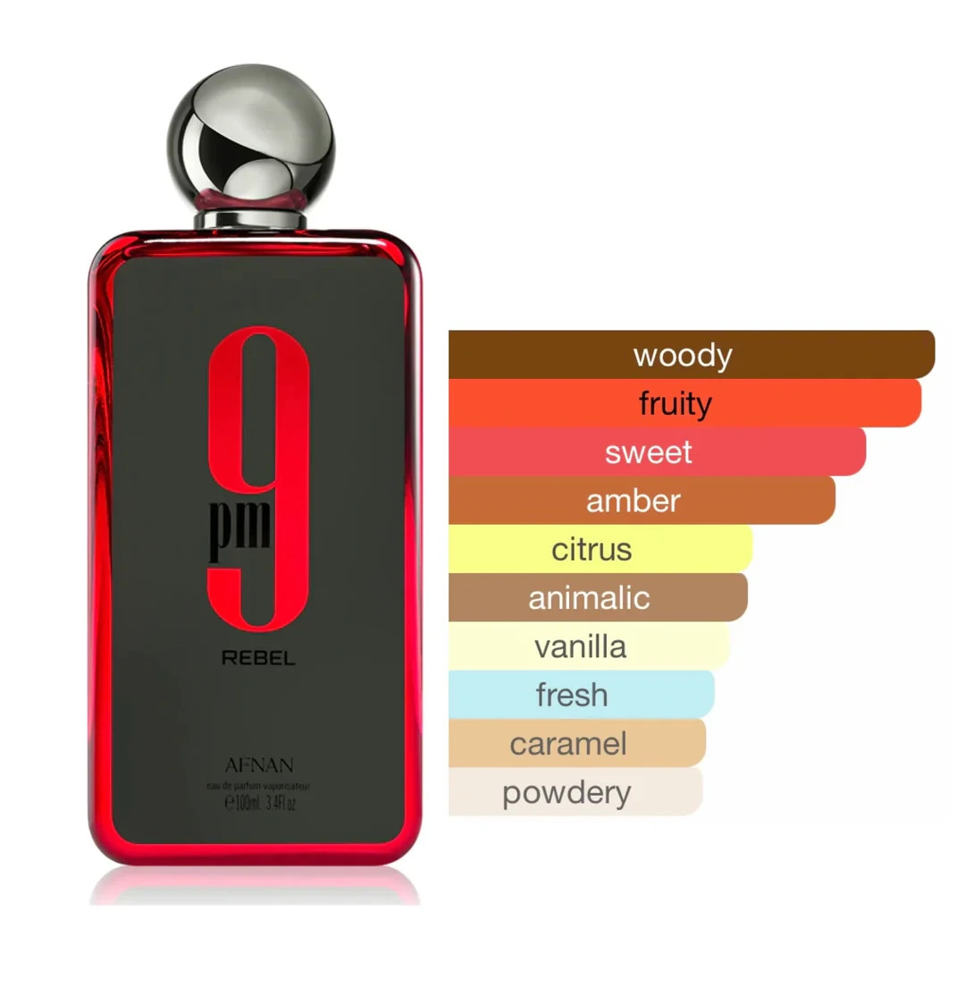 Afnan 9PM Rebel Eau De Parfum 100ml / 3.4oz Men’s Fragrance EDP New Sealed