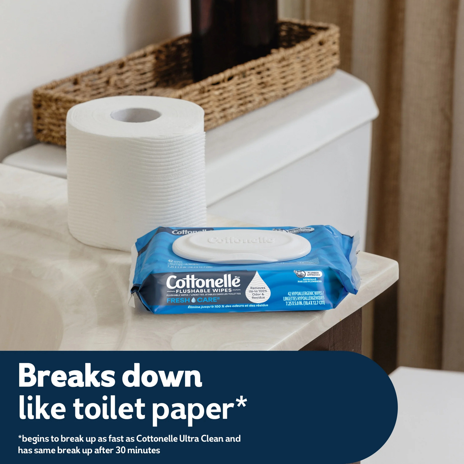 Fresh Care Flushable Wet Wipes, 10 Flip-Top Packs