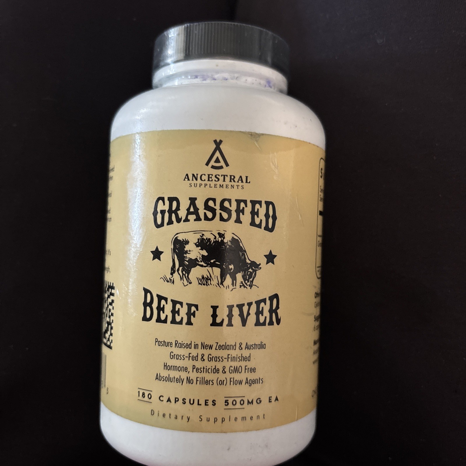 Ancestral Supplements Grass Fed Beef Liver 180 Capsules EXPIRES 7/28