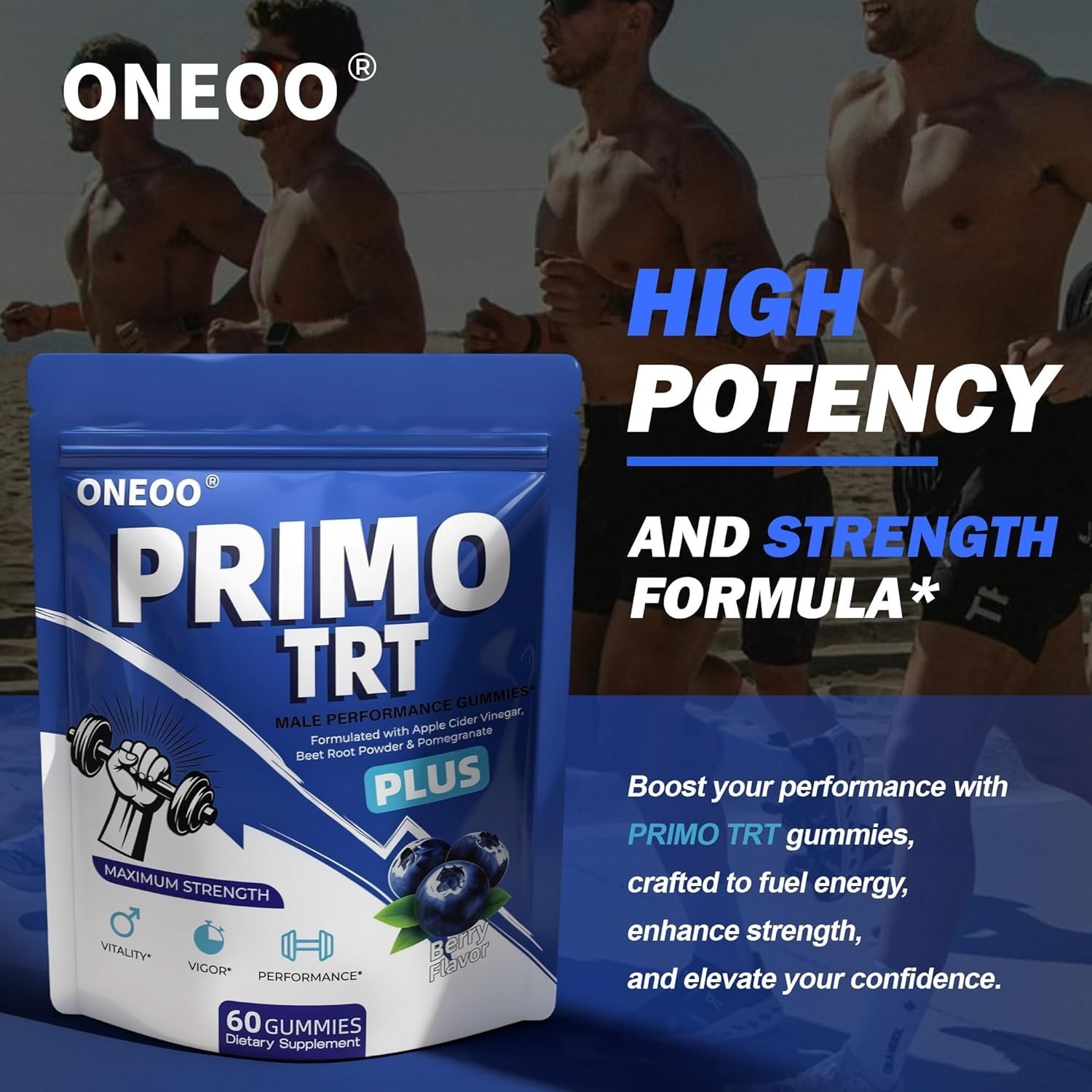Primo TRT Gummies, Official Primo TRT Gummies for Men, Maximum Strength Energy S