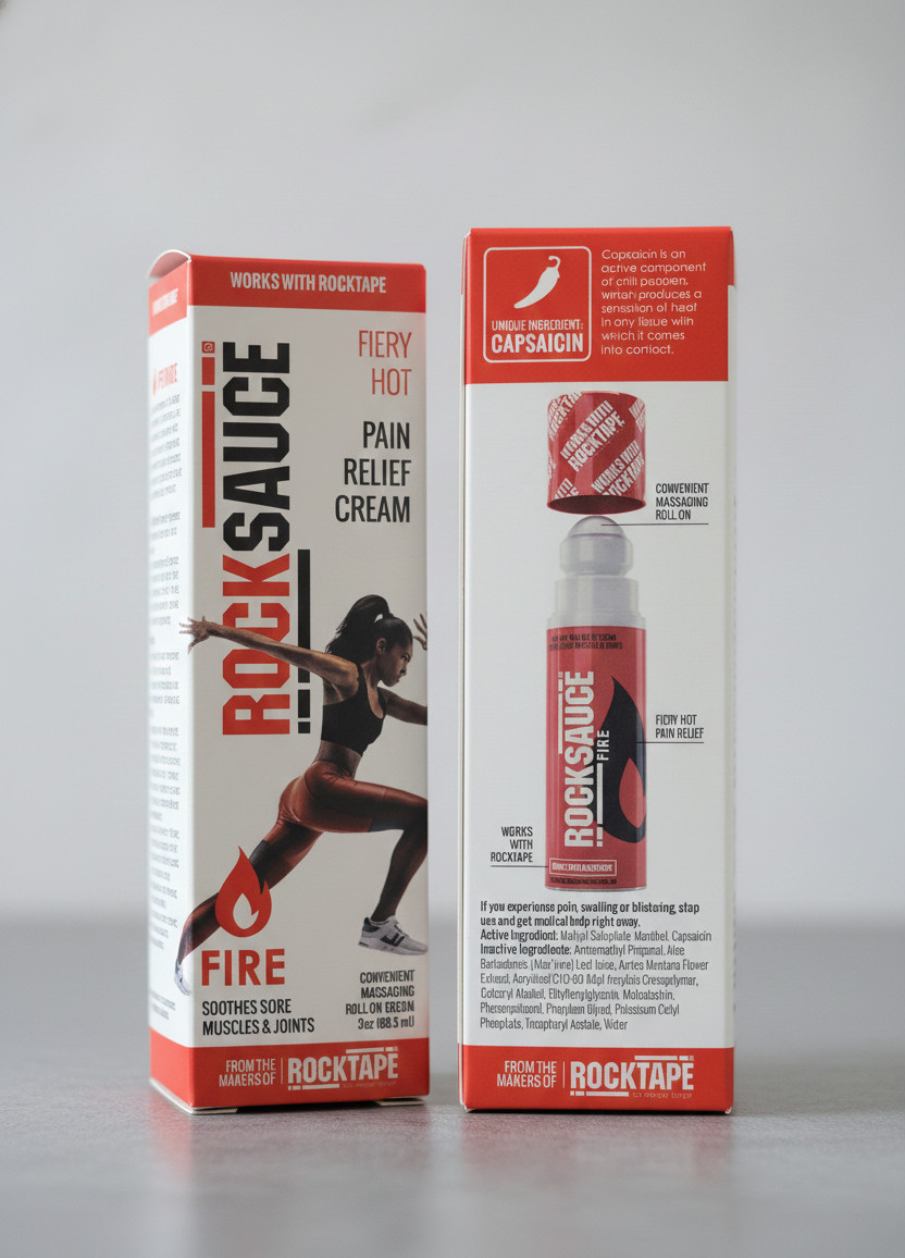 RockSauce Fire, 3 oz Roll-On – Easy to use Pain Relief