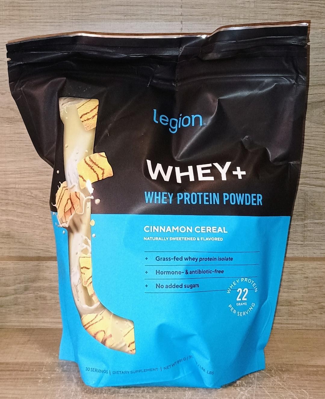 LEGION Whey+ Whey Protein Powder Cinnamon Cereal Naturally Sweetened & Flavored