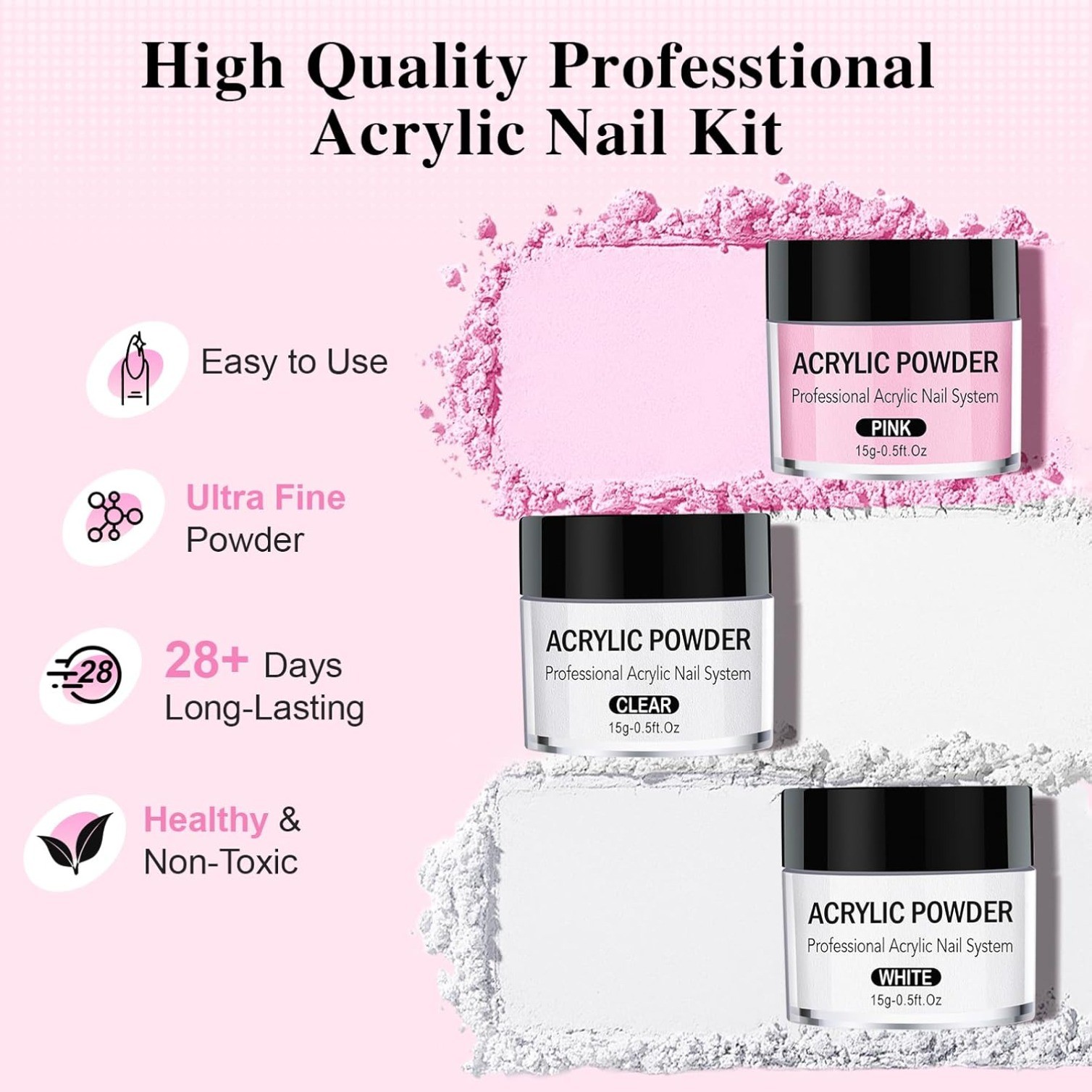 78-IN-1 Acrylic Nail Kit for Beginners, 51 Colors Acrylic Powder Nail Kit