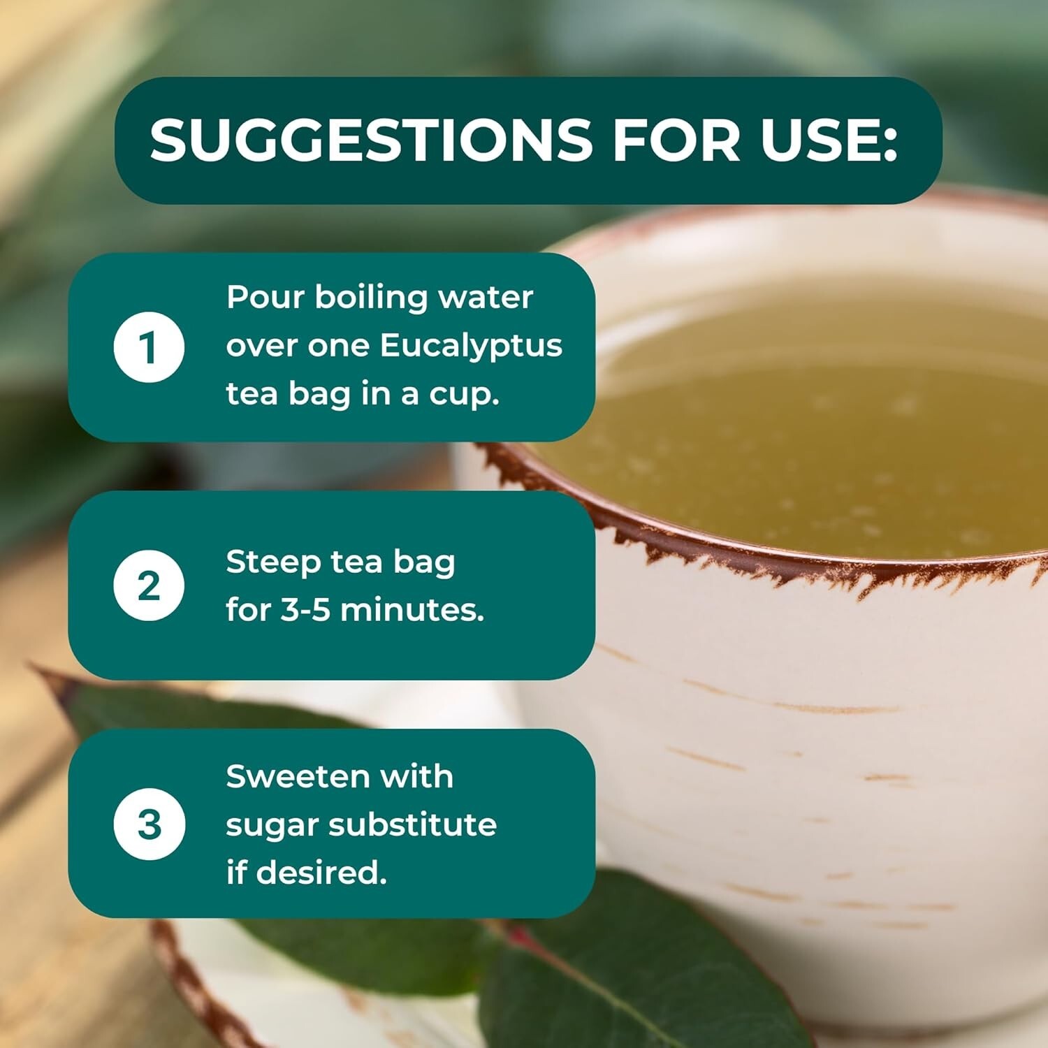 Eucalyptus 50 Tea Bags – Eucalipto Herbal Tea Dried Eucalyptus Leaves from Peru