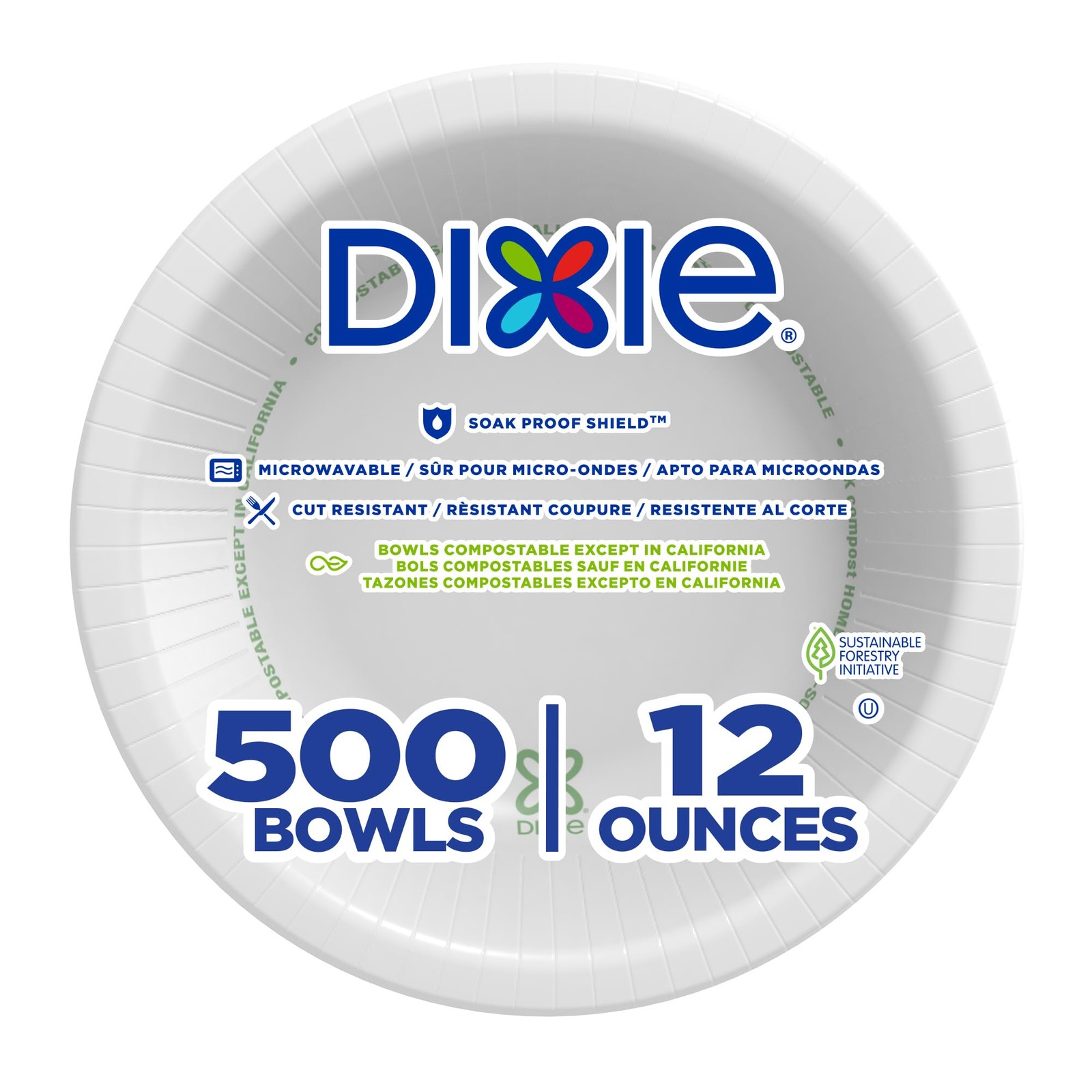 Georgia-Pacific Dixie 12Oz Medium-Weight Paper Bowls By Gp Pro White Uxb12Ws