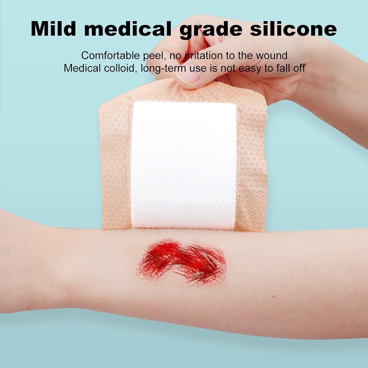 Silicone Foam Dressing 4×6 Gentle Border, Super Absorbent Wound Dressing, Lar…