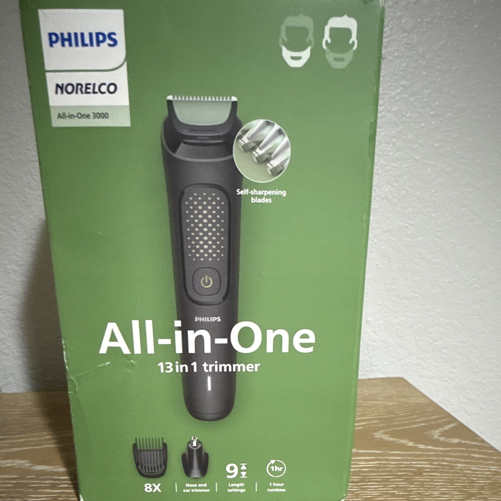 Philips Norelco All-in-One 3000 13-in-1 Trimmer, 1hr Battery, Black