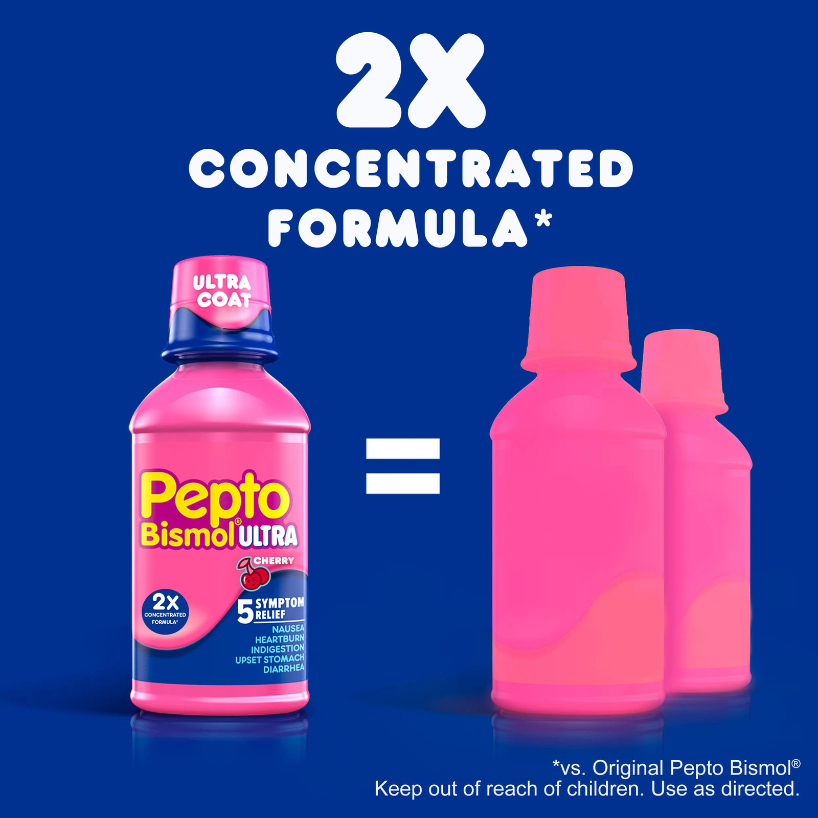 Pepto-Bismol Ultra Antidiarrheal Upset Stomach Reliever Cherry Flavor 12 Ounce