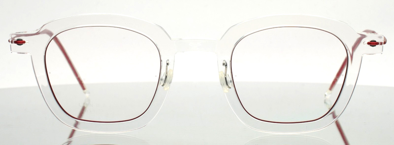 LINDBERG n.o.w. 6587 U33 Clear Red Unisex Square Eyeglasses 43-23-150 B:36