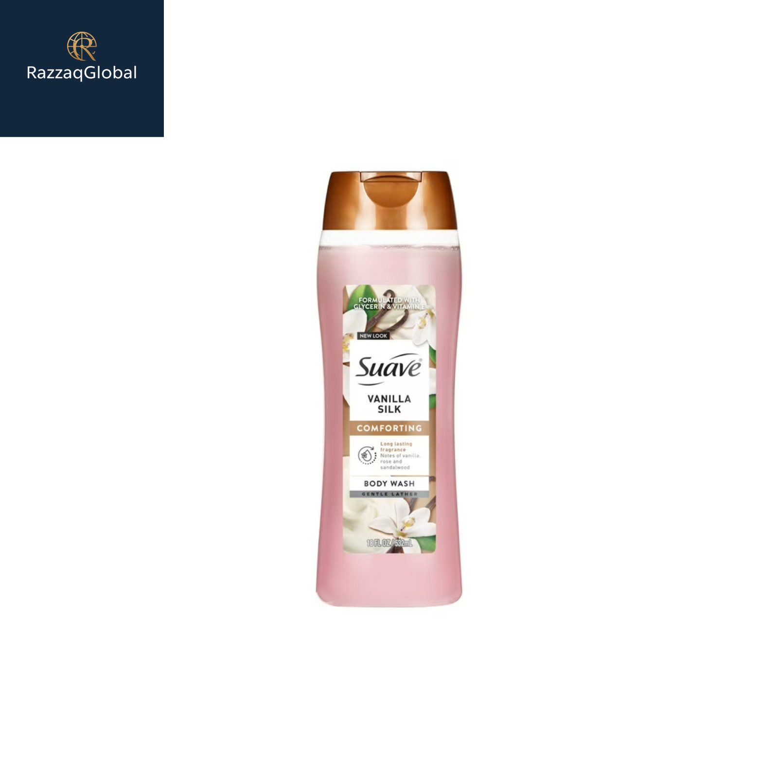 Suave Vanilla Silk Moisturizing Body Wash with Glycerin & Vitamin E, 18 FL OZ