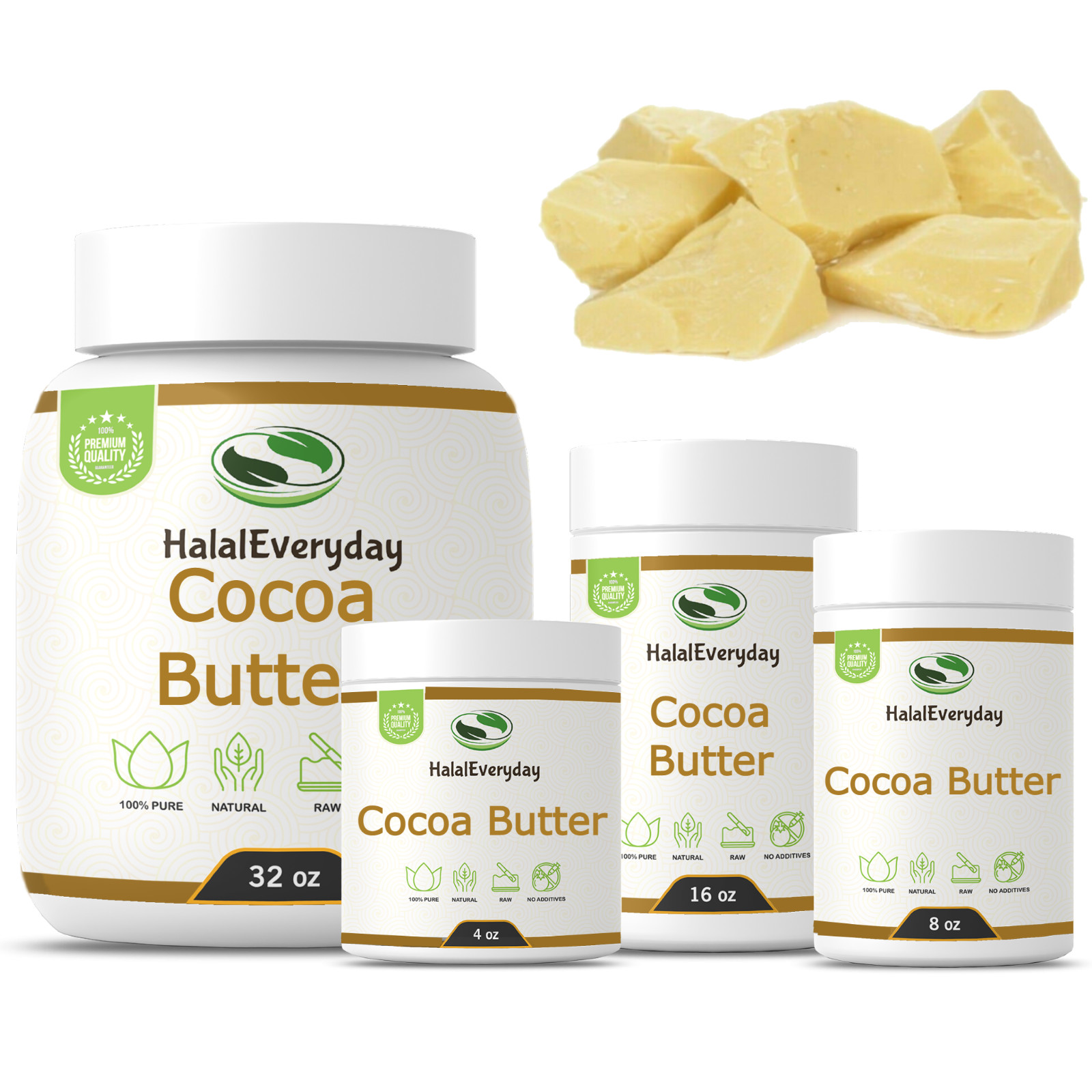 Raw Cocoa Butter 100% Pure Unrefined Organic Food Grade A Chocolate Bean Cacao