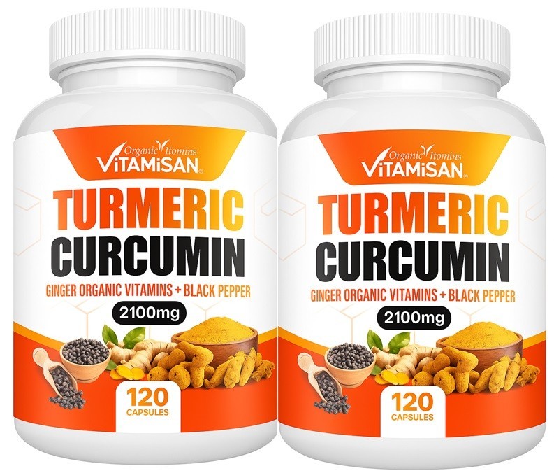 Vitamisan 2-Pack Turmeric Curcumin 2100mg – 240 Capsules – Natural Supplement
