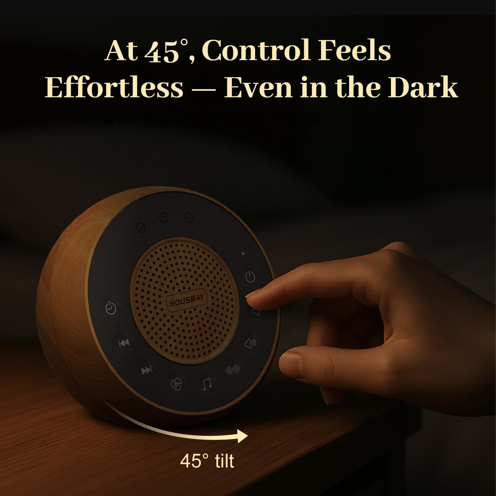 Housbay White Noise Machine with 31 Soothing Sounds, 5W Loud Stereo Oak, Oak
