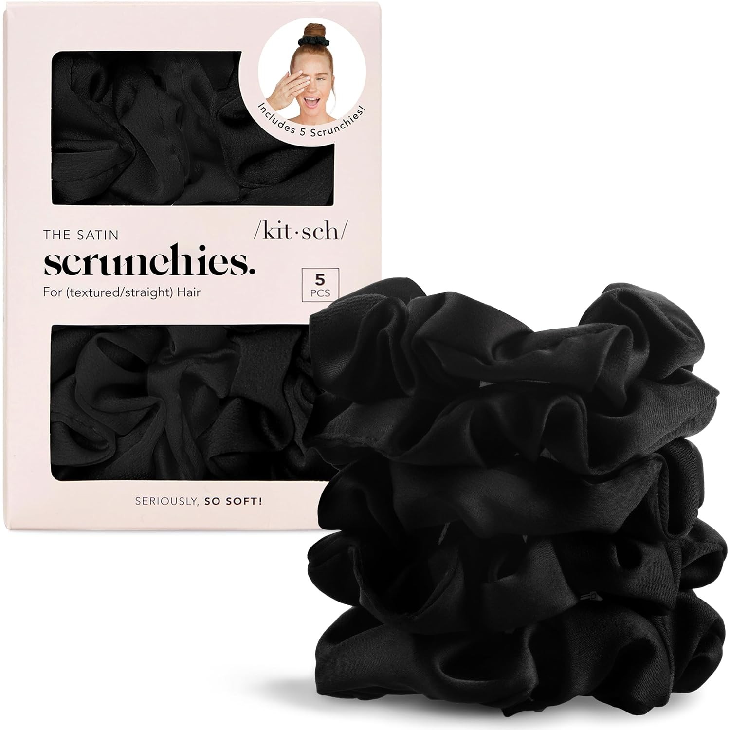 Kitsch Satin Scrunchies for Women – No Crease, Frizz Control | Softer Than Silk