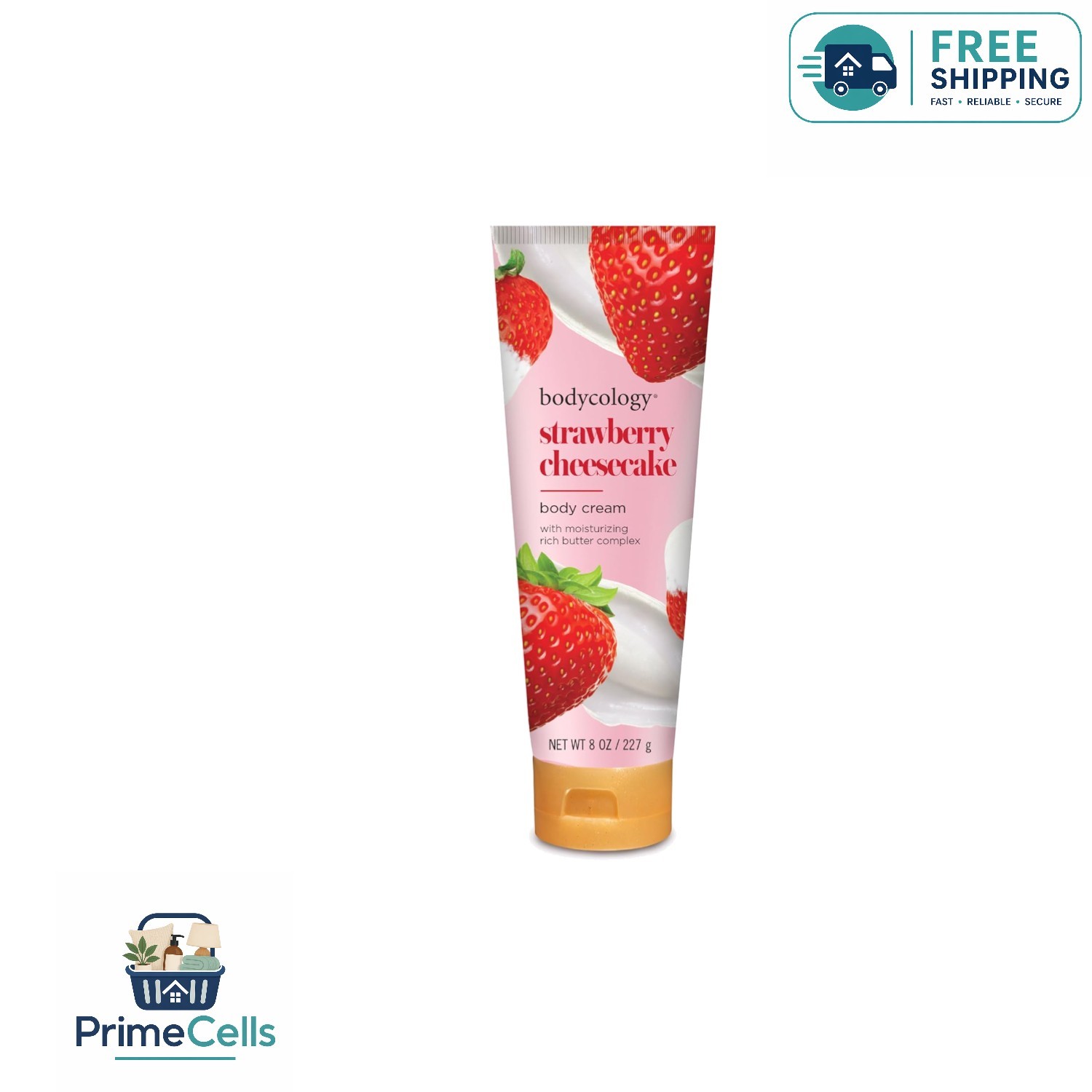 Ultra-Hydrating Strawberry Cheesecake Cream – 8 oz Non-Greasy Body Moisturizer