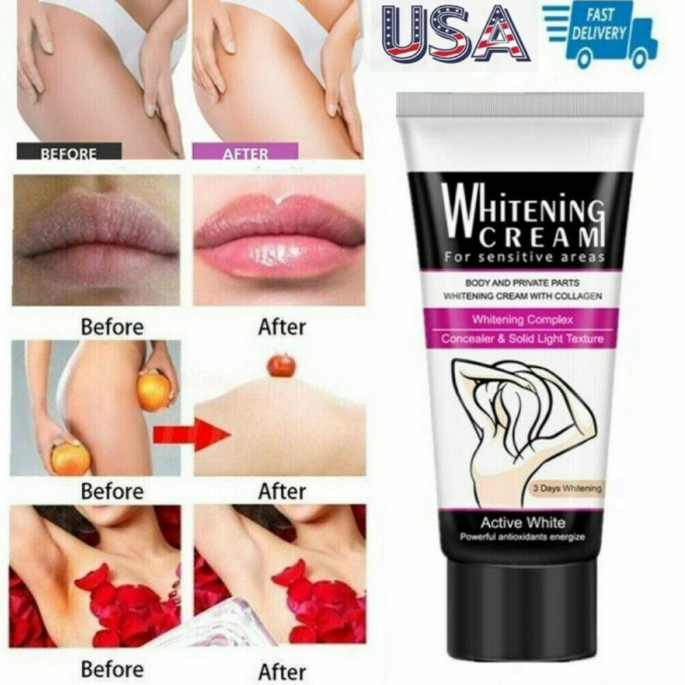 Dark Skin Bleaching Cream Max Strength Whitening Lightening for Face & Body 2Pcs