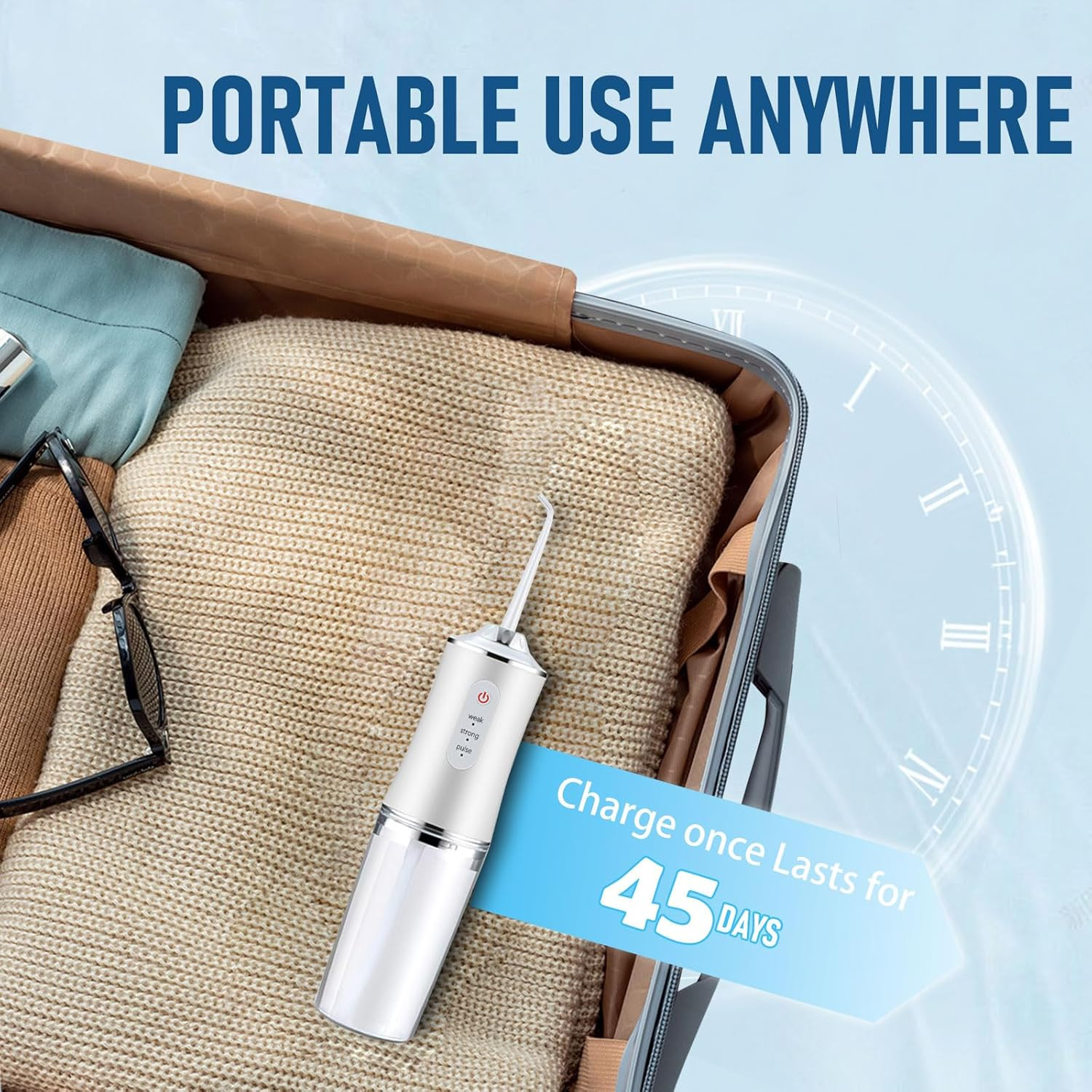 Electric Water Flosser Cordless for Teeth 3 Modes 4 Jet Tips Cleaning and Flossi