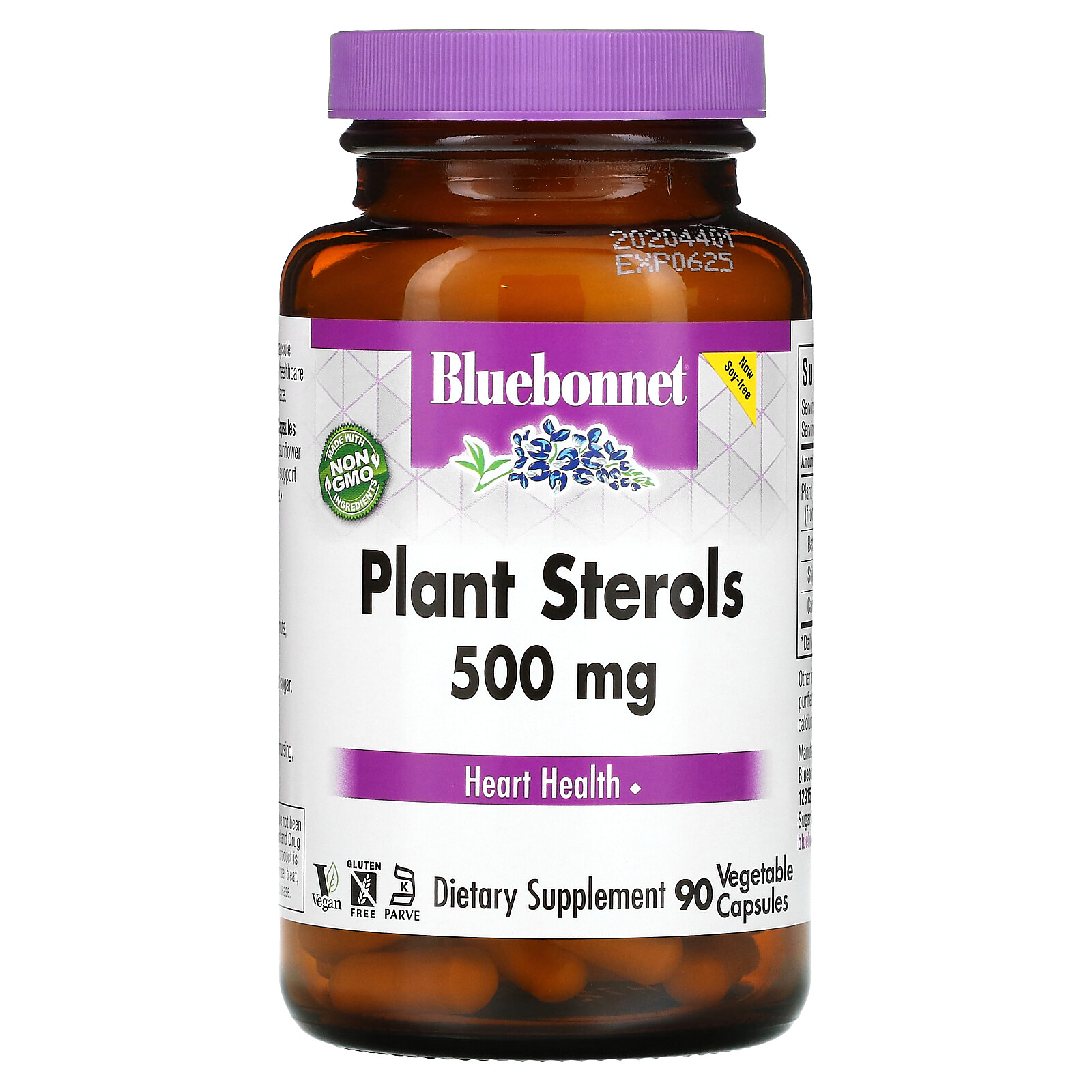 Bluebonnet Nutrition Plant Sterols 500 mg 90 VCaps Egg-Free, Fish Free,