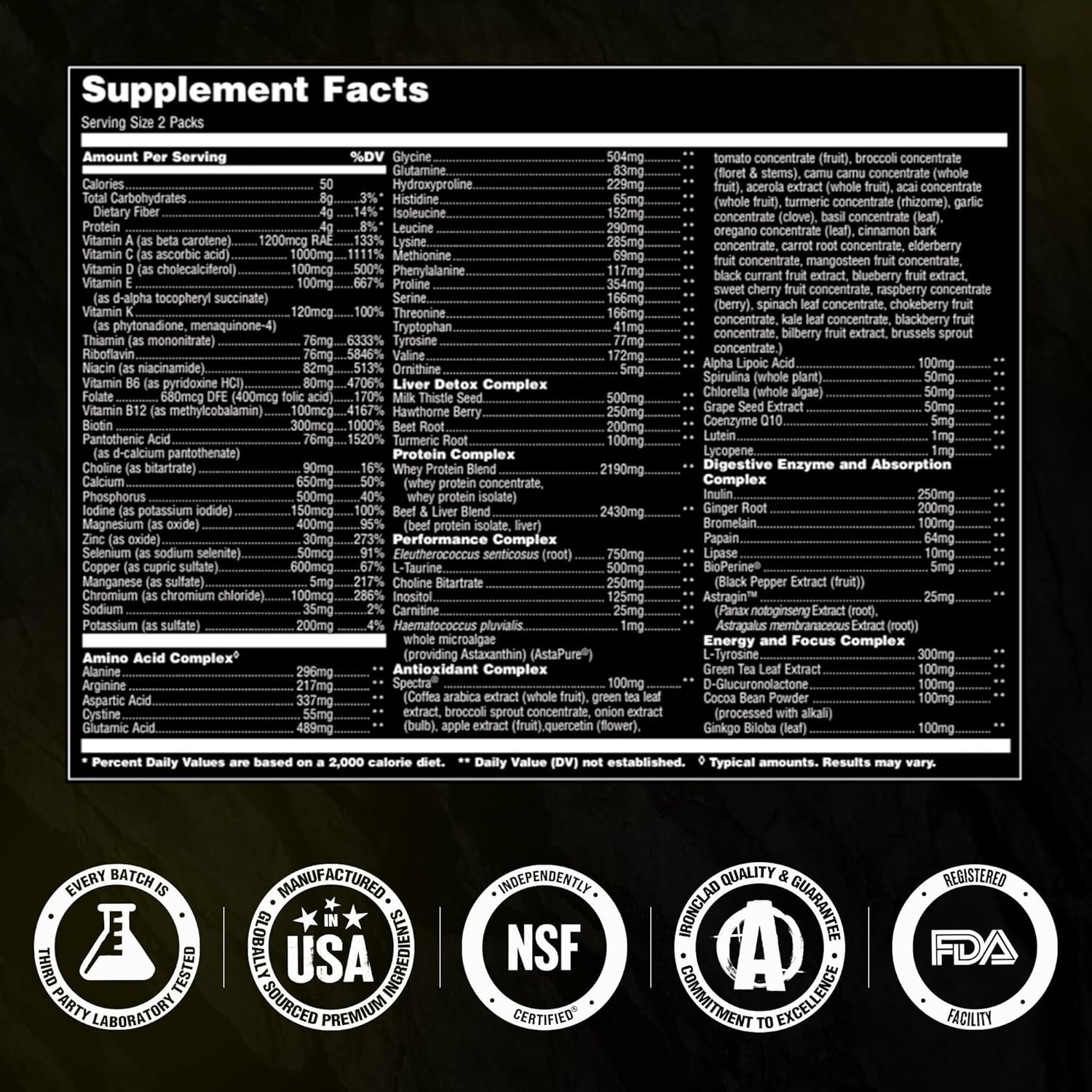 UNIVERSAL NUTRITION ANIMAL PAK Ultimate Foundation Multivitamin for Men 44 Packs
