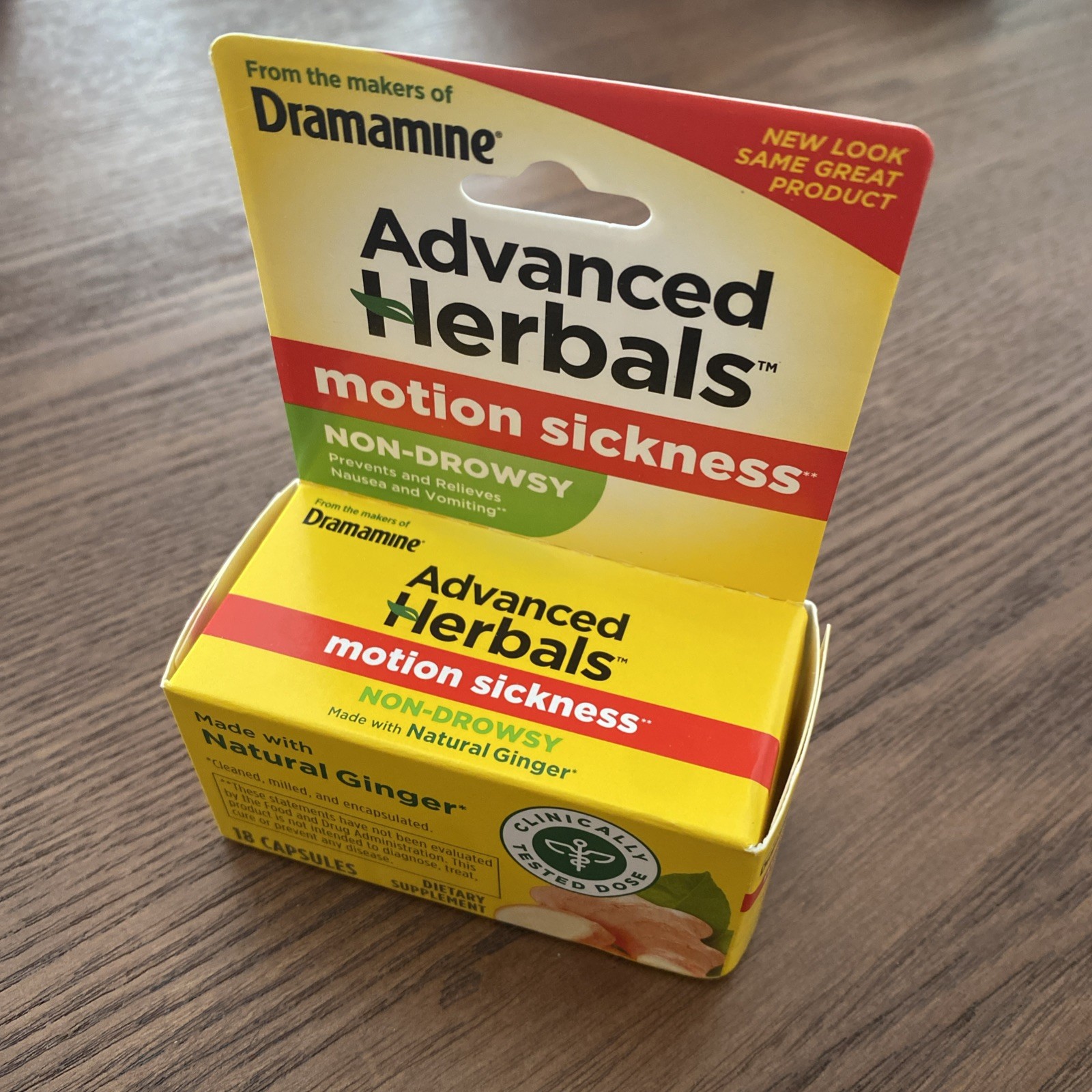 Advanced Herbals Motion Sickness 18 Capsules Non-Drowsy Natural Ginger – 08/2026