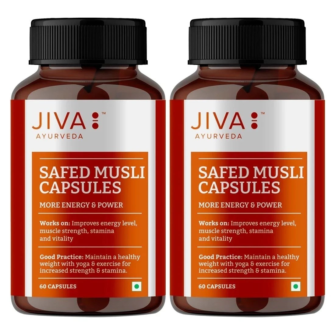 Safed Musli -Capsules for Strength Stamina, Energy, vitality booster (pack of 2)