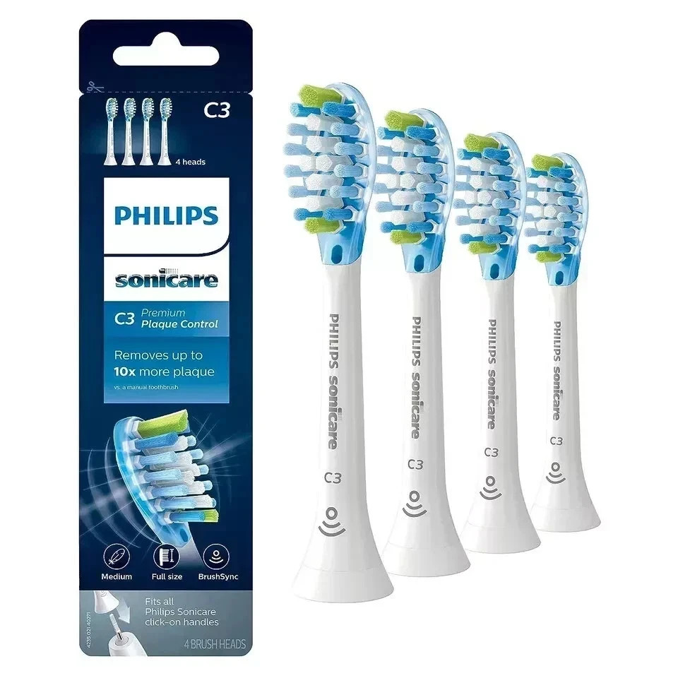 4x C3 Premium Plaque Control Toothbrush Brush Heads Philips Sonicare Replacement