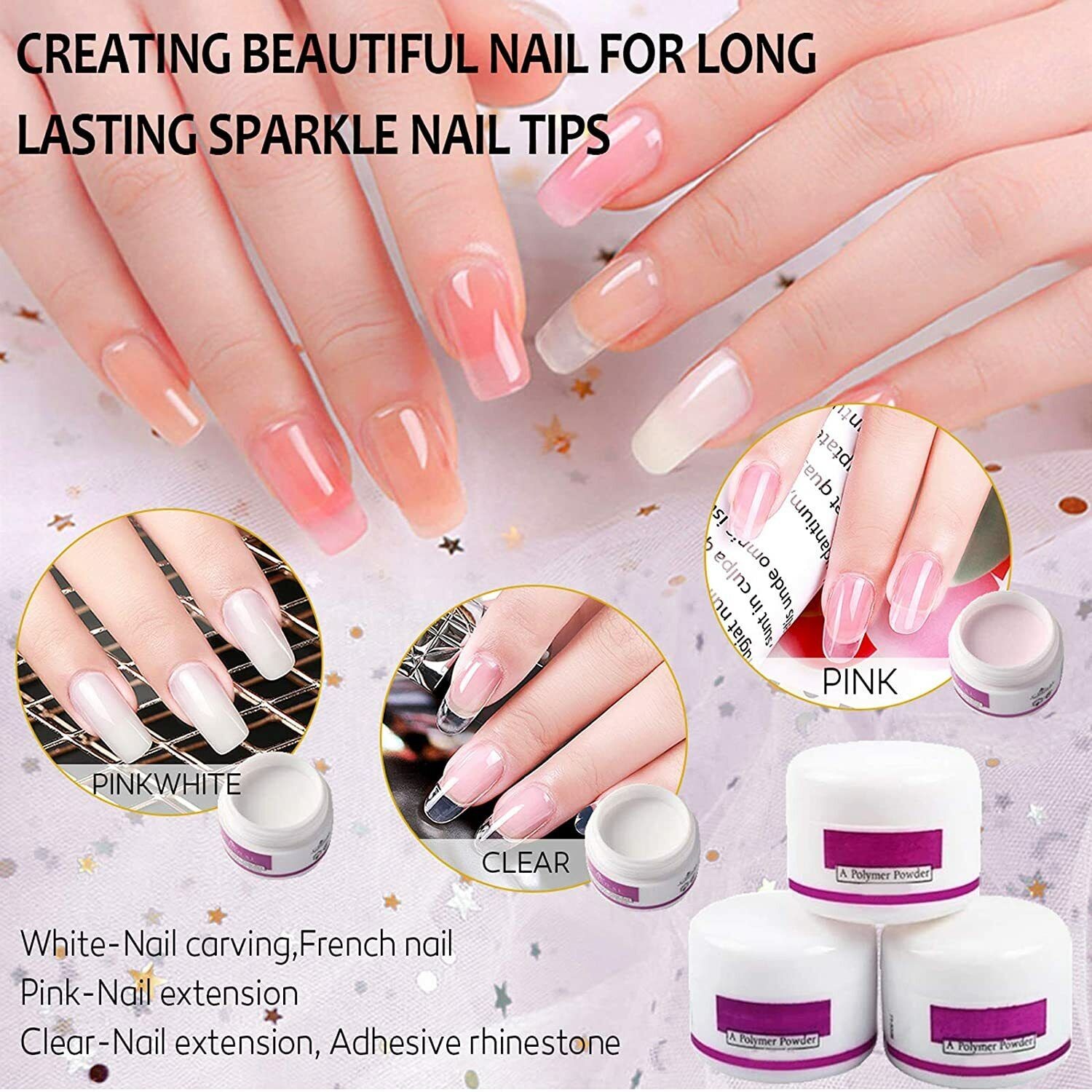 DIY Nail Kit For Beginners With Acrylic Powder Phototherapy Gel & Tools
