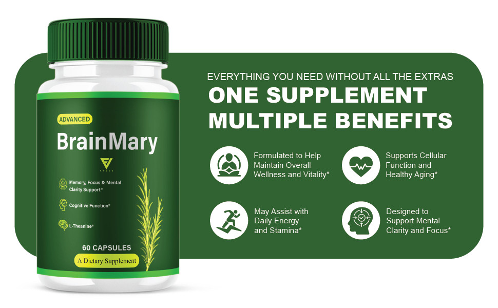 (5 Pack) Brain Mary Advanced Formula, BrainMary Nootropic Support (300 Capsules)