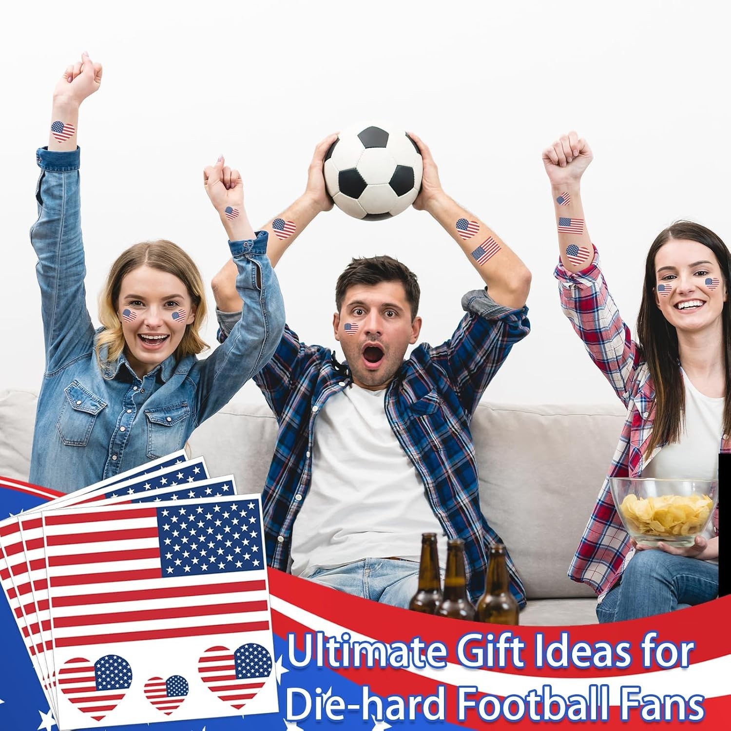 20 Sheets American Flag Temporary Tattoos World Cup Face Tattoo Stickers 202…