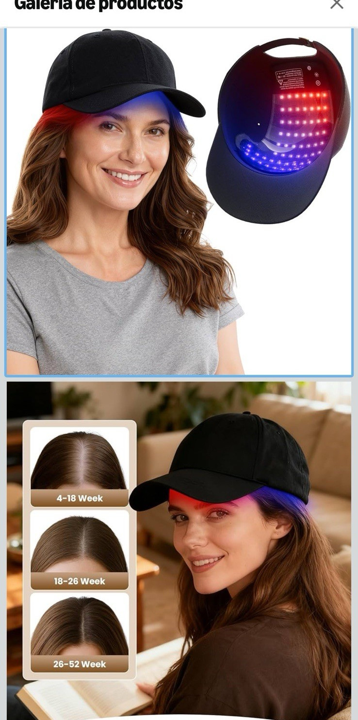 LED Light Therapy Hair Growth Cap Hat – Red/Blue Light, Unisex