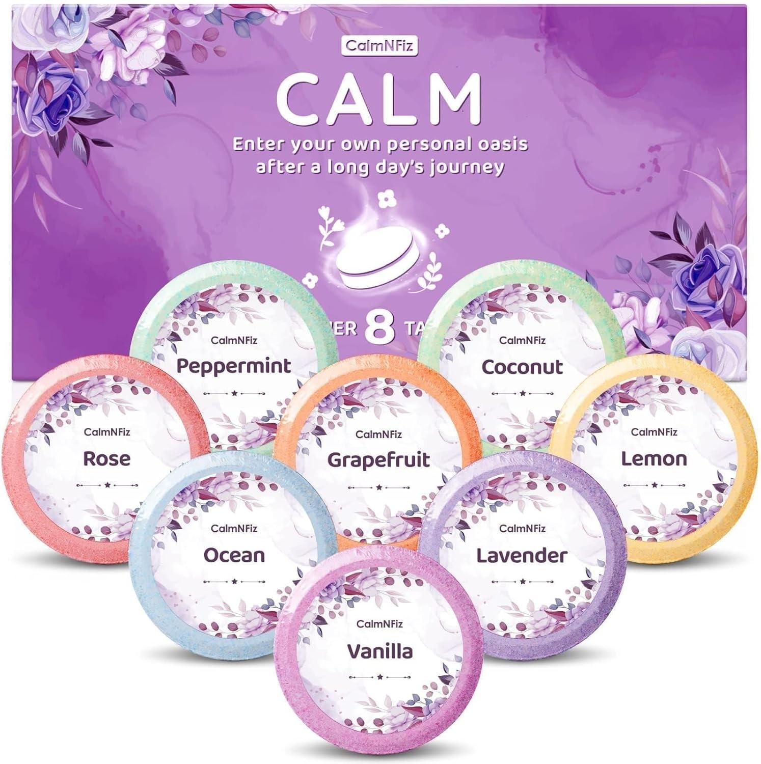 Shower Steamers 8 Pack – Organic & Natural Essential Fragrances for Teens and Ad