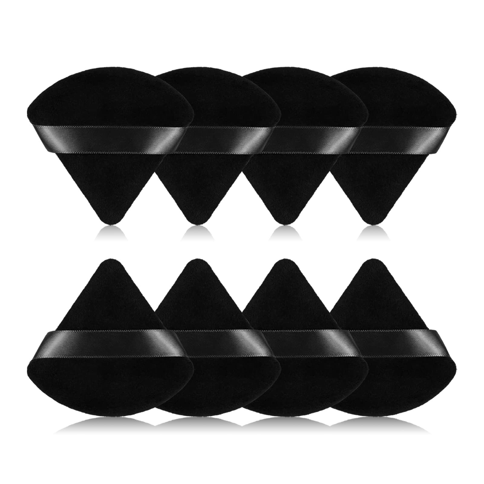 8Pcs of Triangular Powder Puff Makeup Sponges, 8 Count (Pack 1), black