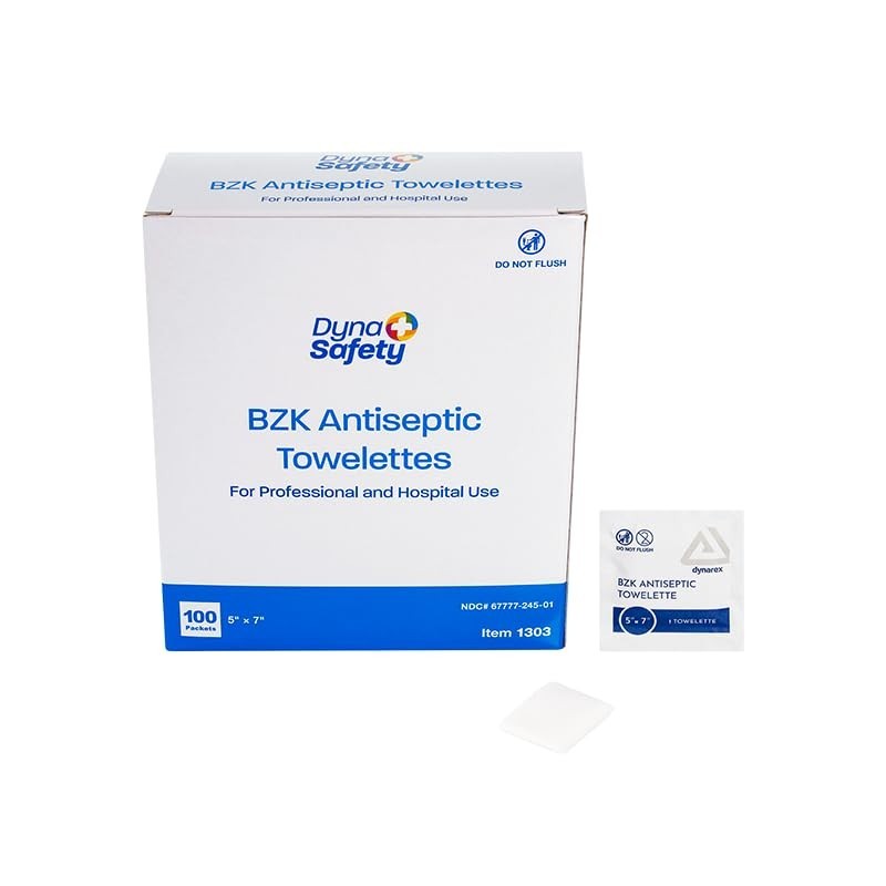 Dynarex, BZK Antiseptic Towelettes, 100 Count