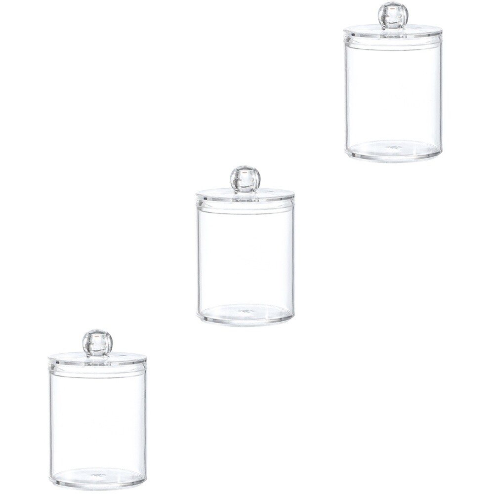 Ball Storage Cotton Box Swab Organizer Can Clear Container with Lid