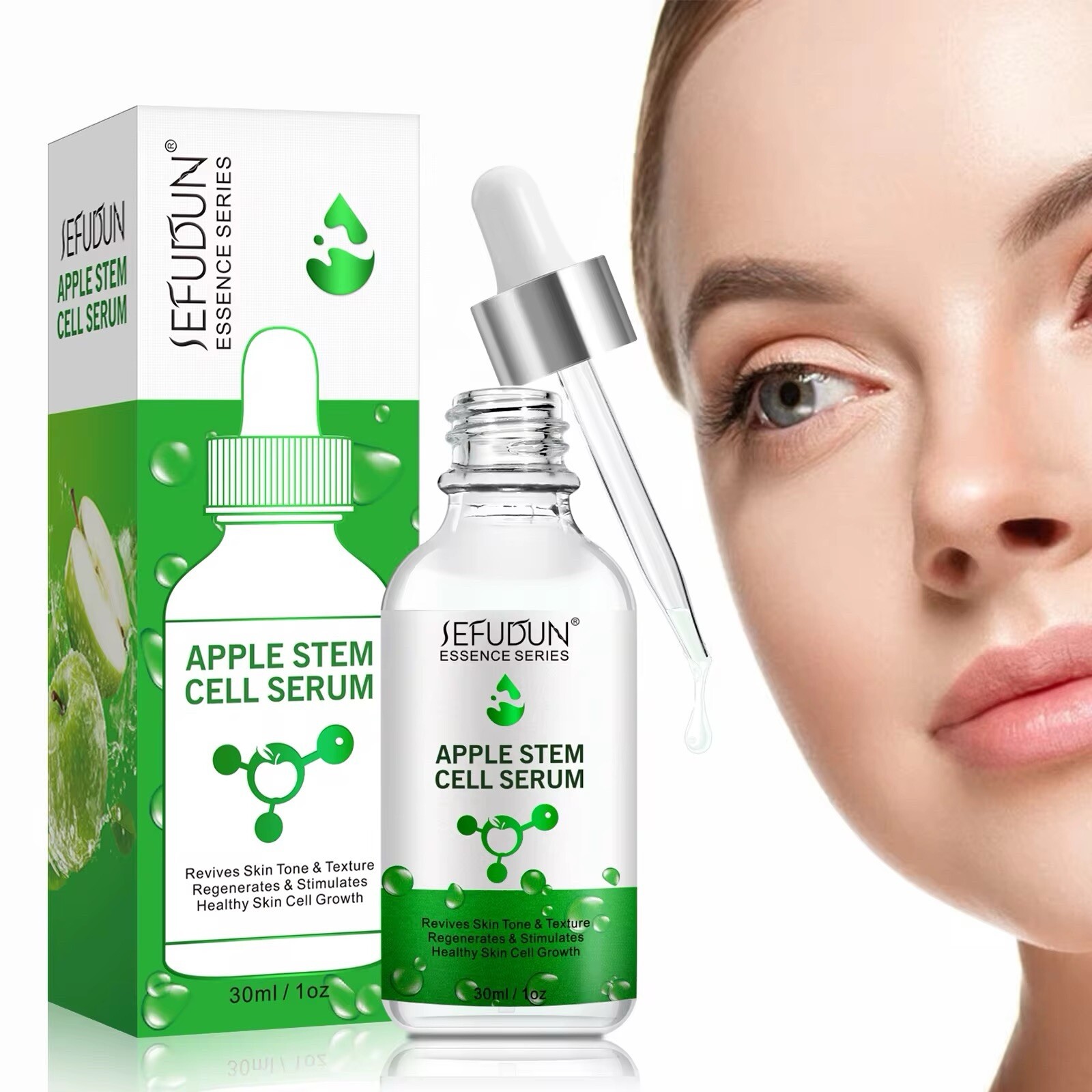 2-pc Natural Swiss Apple Stem Cell Serum COLLAGEN Hyaluronic Vit C,E USA stock