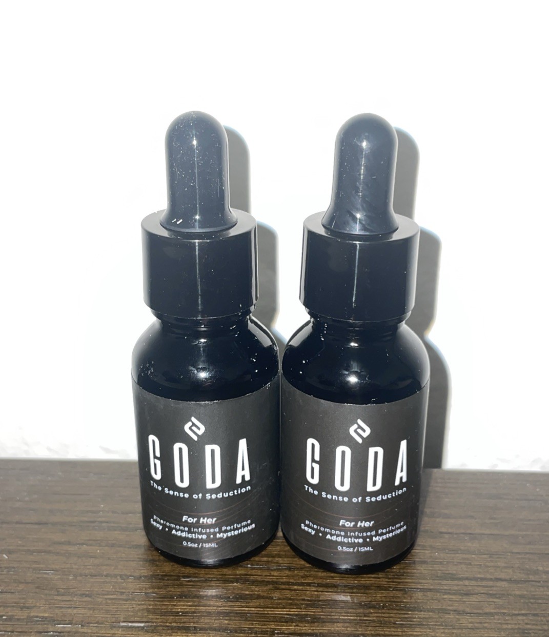 2 NEW Goda For Her Pheromone Infused Perfume 0.5 fl oz 15ml Vegan Jasmine Peony