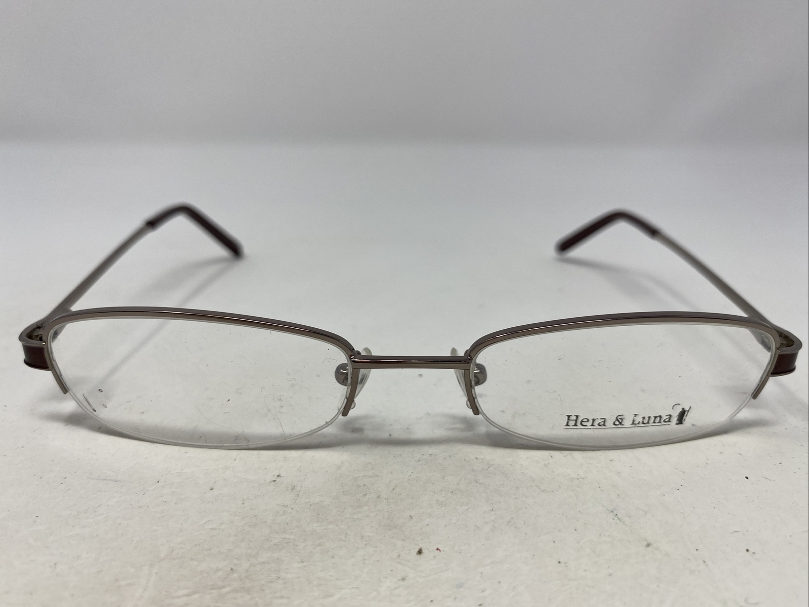 Hera & Luna HL-07003 Col.1 52-18-135 Silver Metal Half Rim Eyeglasses Frame YY76