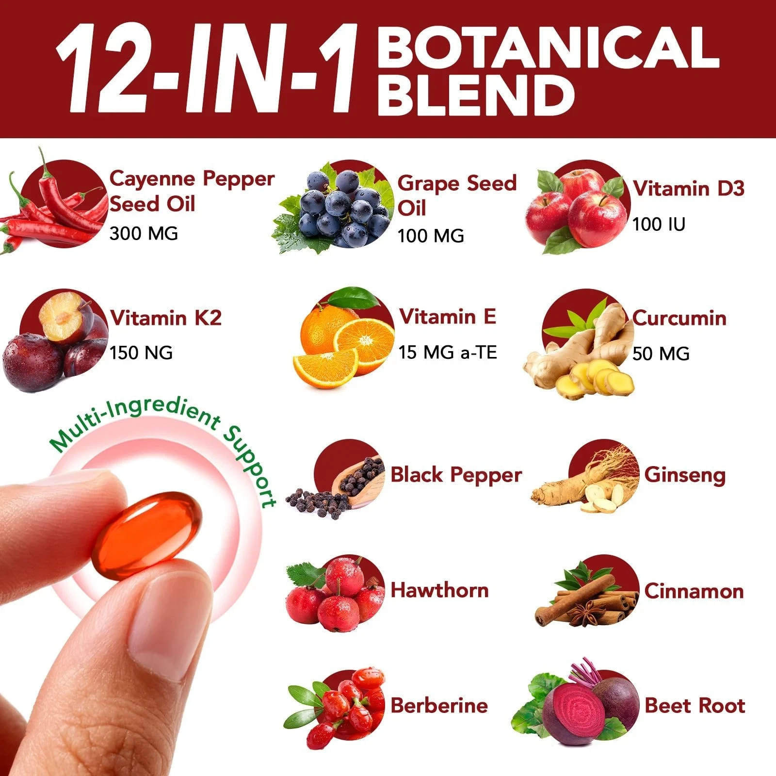 Capsaicin Power, Capsaicin Softgels, Cayenne Pepper & Beetroot Extracts with V
