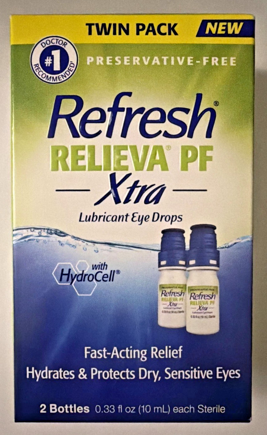 REFRESH Relieva PF XTRA Lubricating Eye Drop Twin Pack EXP 5/2027