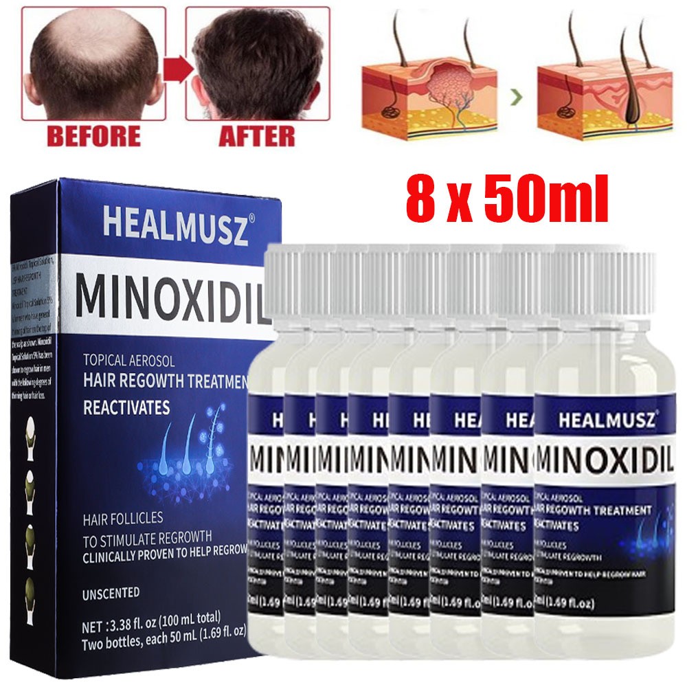 8X Minoxidil 5% Extra Strength for Men Hair Regrowth Treatment Topical Solution
