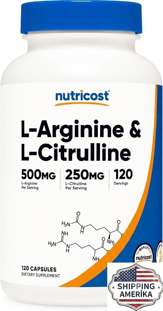L-Arginine L-Citrulline Complex 750mg 120 Capsules Nitric Oxide Pump Supplement