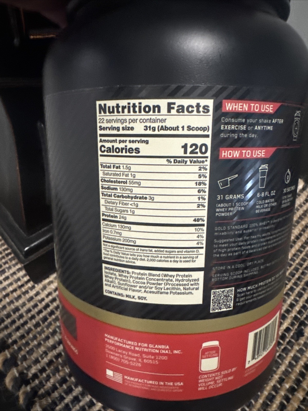 3x Gold Standard 100% Whey Protein Double Rich Chocolate Powder Mix 24.05