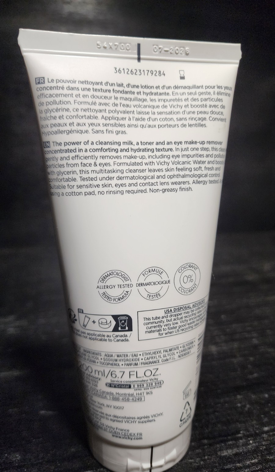 Vichy Purete Thermale 3 In 1 One Step Cleanser 200ml 7/2026