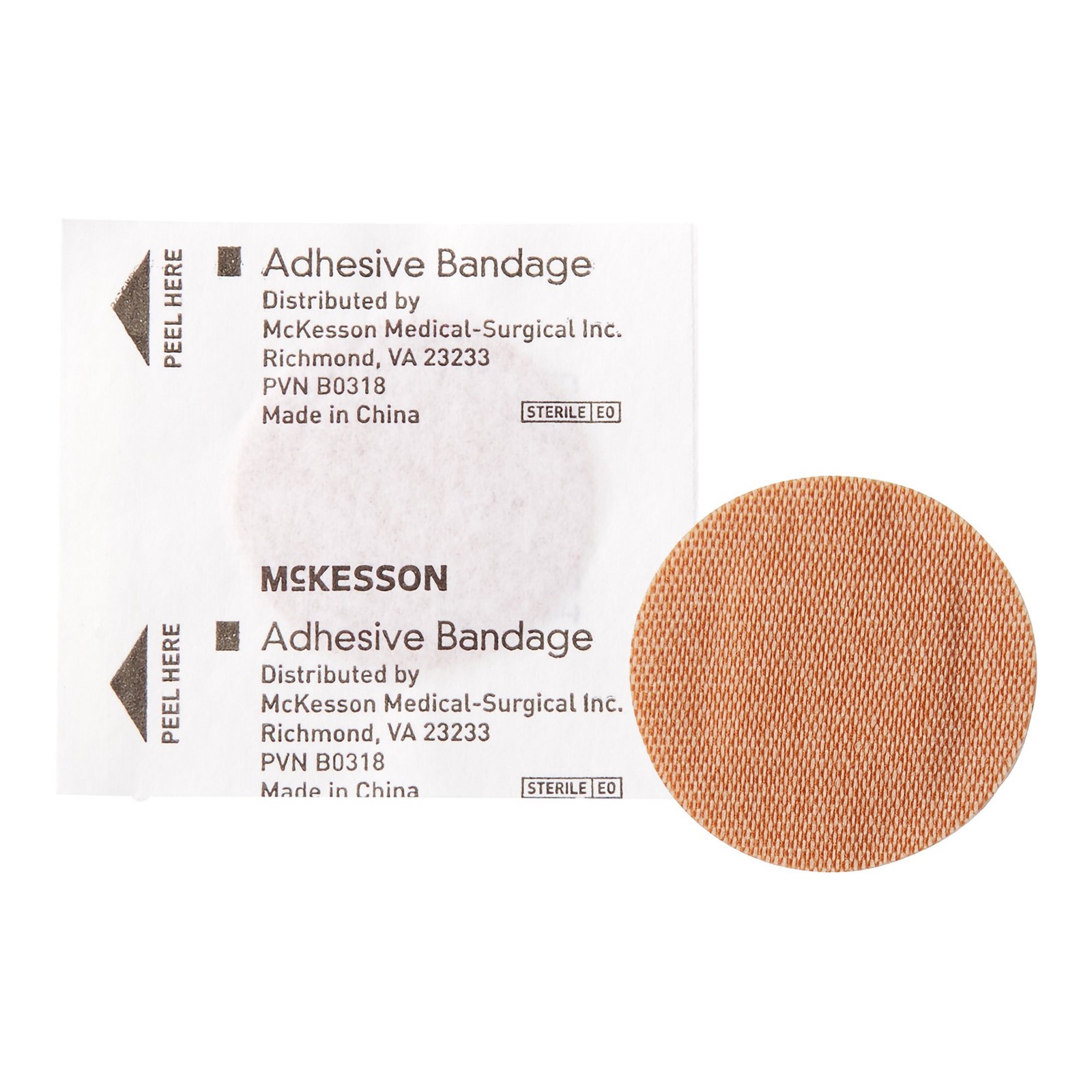100 McKesson Round Fabric Adhesive Spot Band Aids Bandages 1″ Sterile 16-4812