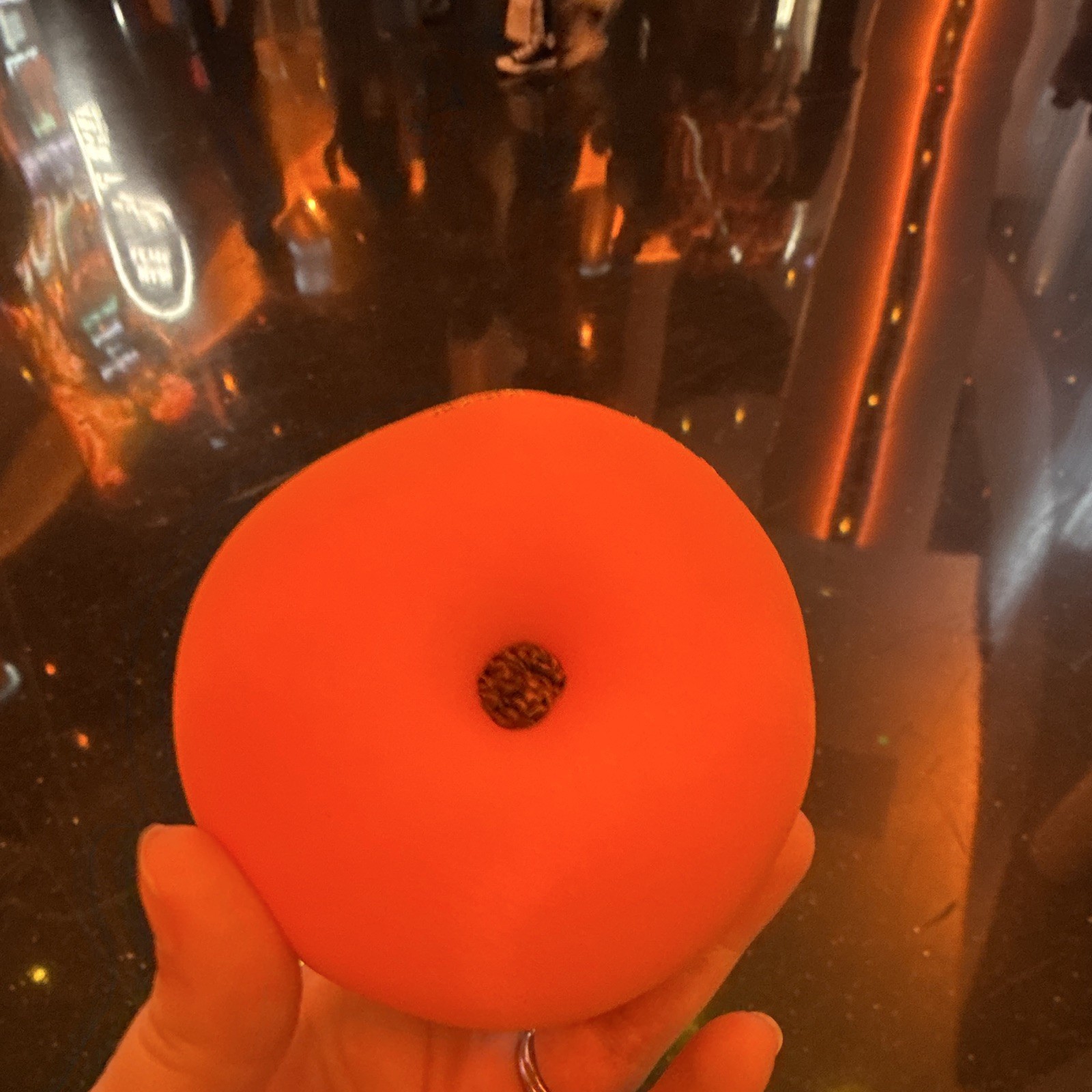 No Doubt Sphere Orange Peach Foam Squeeze Ball Orange/Green, 3in x 3in x 3in