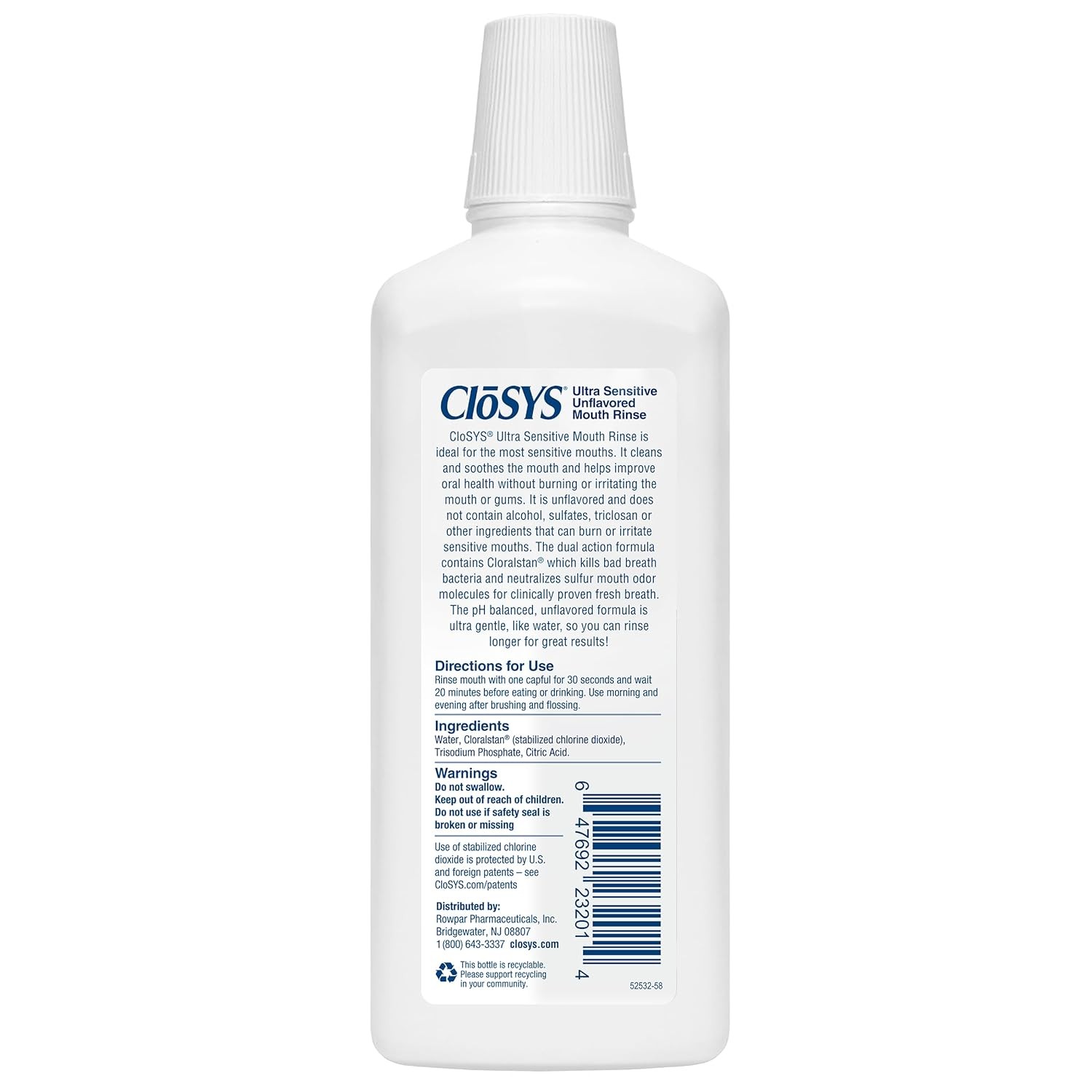 CloSYS Mouthwash Ultra Sensitive Alcohol Free 32oz Pack of 3 Gentle Sensitive
