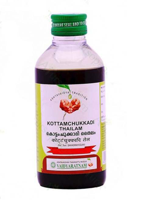 Vaidyaratnam Ayurvedic Kottamchukkadi Thailam / Oil 200ml with Free Shipping