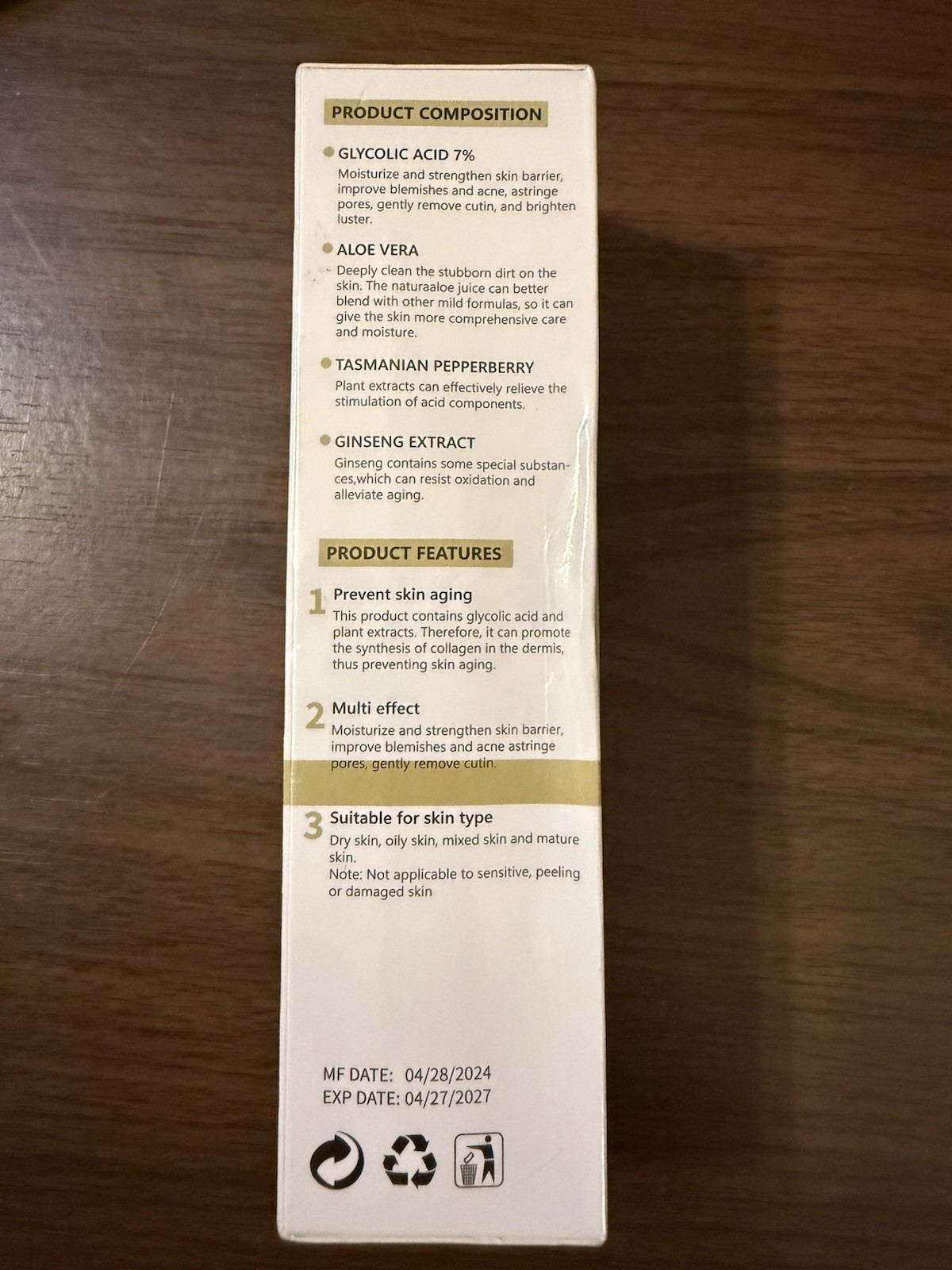 Glycolic Acid 7% Toning Solution -ph ~3.6 (3.38 .oz) 100ml