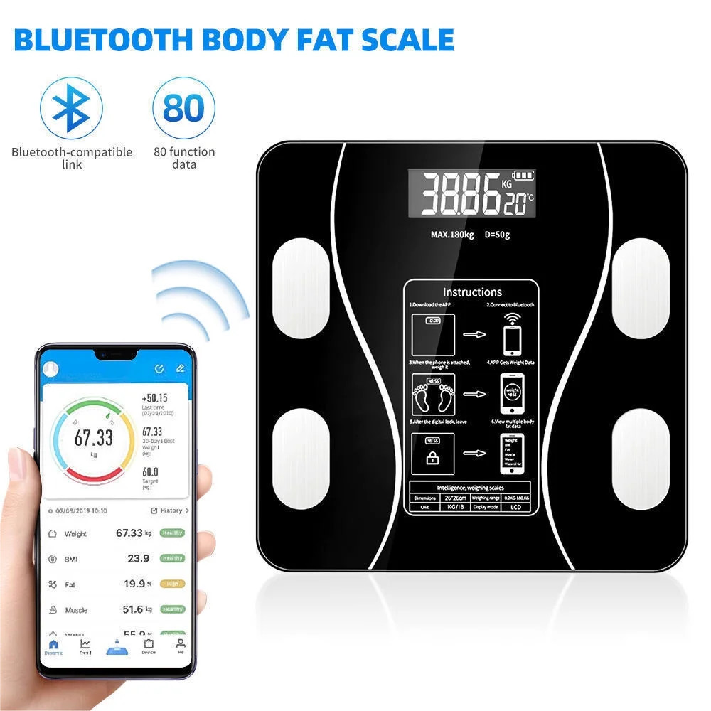 Smart Scale for Body Weight BMI Bluetooth Body Fat Scale Digital Bathroom Scale